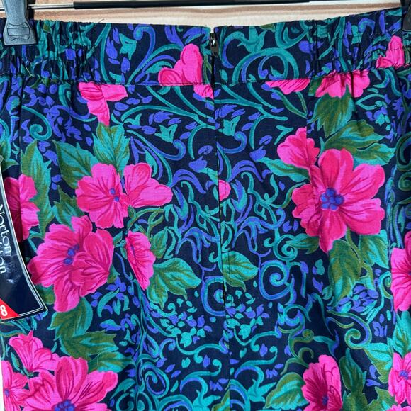Vintage Norton McNaughton Floral Print Pleated Skirt Size 8P - Picture 4 of 8